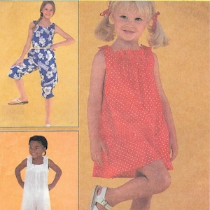 1980s McCalls 7980 Make it Tonight Girls Sundress and Jumpsuit Vintage Sewing Pattern Size 10 Breast 28 1/2