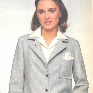 1970s Simplicity 8689 Classic Unlined Blazer Vintage Sewing Pattern Misses Size 16 to 20 Patch Pocket