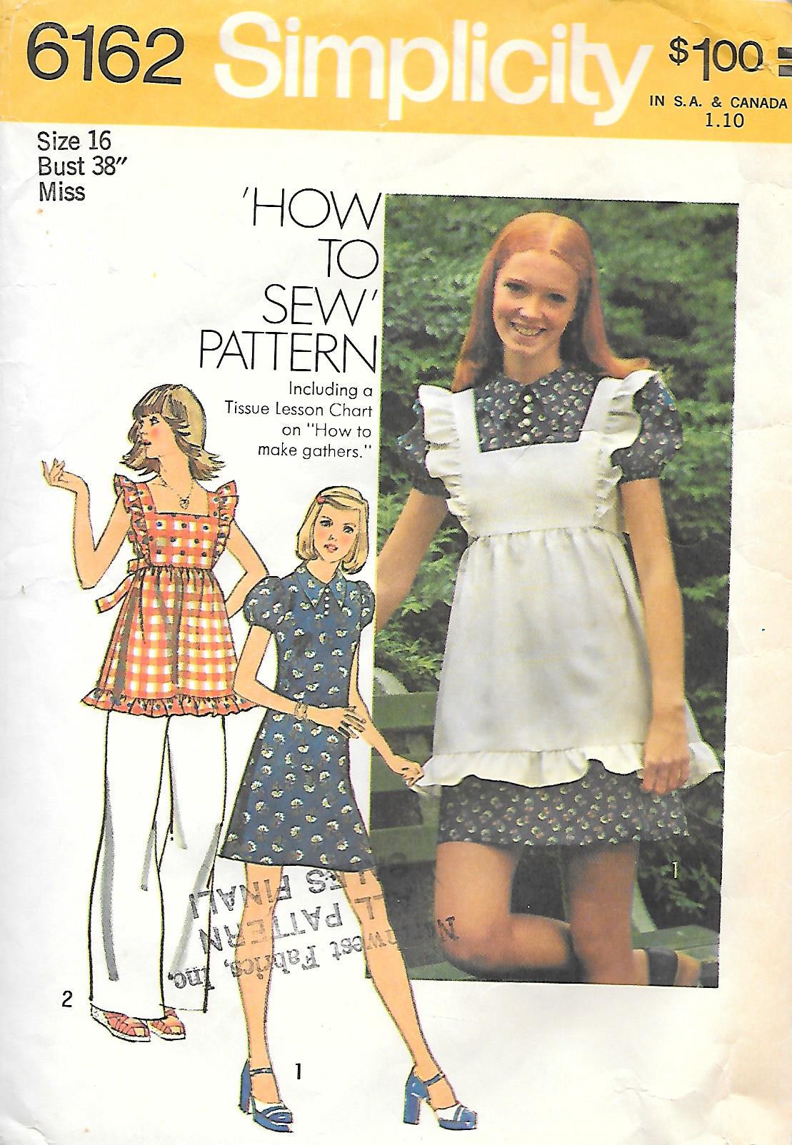 luminous sequin velvet maxi dress fashion nova 1950s Vintage McCalls Sewing Pattern 1533 Daughter Pinafore Apron Sz 6 –  Vintage4me2 main image 1