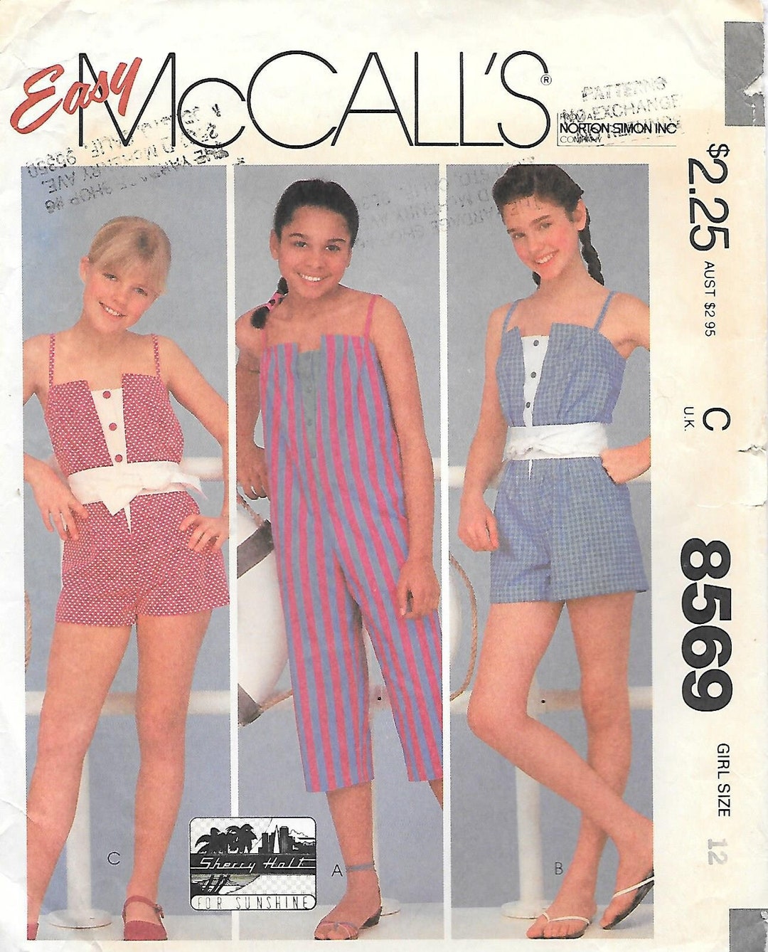 1980s Mccalls 8569 Girls Romper in Two Lengths Vintage Sewing Pattern ...