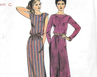 1980s Butterick 3106 Marie Osmond Super Quick Elasticized Waist Dress Vintage Sewing Pattern Size 12 to 16 Bust 34 to 38 UNCUT