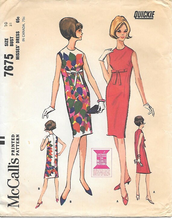 1960s Mccalls 7675 Sleeveless Princess Seam Sheath Dress Vintage
