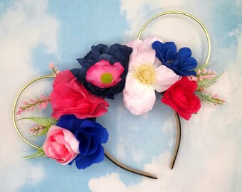 Sleeping Beauty inspired floral wire Mickey Ears