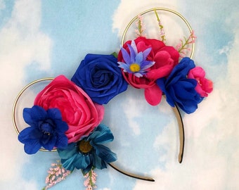 Sleeping Beauty inspired floral wire Mickey Ears