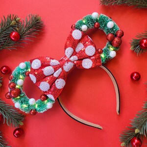 Classic Minnie Sparkle Ears | Christmas Mickey Ears | Holiday Minnie Ears