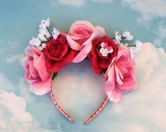 Minnie Headband | Flower Crown | Floral Headband | Photo Prop | Disney Headband