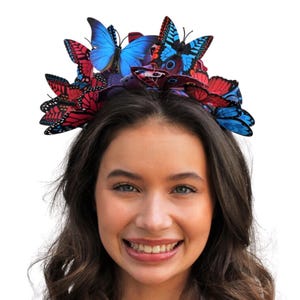Pink and Blue Butterfly Headband | Butterfly Boho Headpiece | Festival Headband | Butterfly Costume