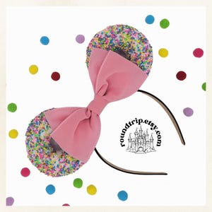 Sprinkle Donut Mickey Ears Headband: Holiday Christmas Mouse Ears