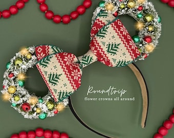 Sweater Weather Christmas Mickey Ears: Sisal Wreath with Pixie Dust
