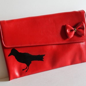 Christmas / Gift for Her / Purse / Red Purse / Vintage Purse /Painted Purse / Bird / Painted Purse / Prom Purse / Vintage Bird image 4