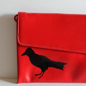 Christmas / Gift for Her / Purse / Red Purse / Vintage Purse /Painted Purse / Bird / Painted Purse / Prom Purse / Vintage Bird image 3