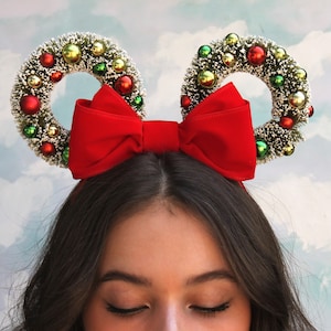 Christmas Mickey Ears Wreath Mickey Ears Holiday Mickey Mouse Ears image 5