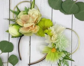 Tink Mickey Ears | Flower crown Mickey Ears | Tinkerbell cosplay | Womens Mickey Ears