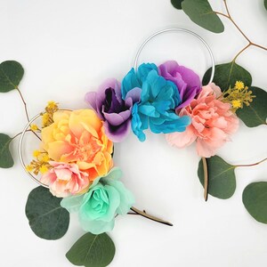 Floral Wire Mickey Ears: Sweet Summer Flower Crown