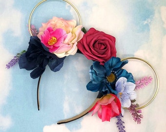 Sleeping Beauty inspired floral wire Mickey Ears