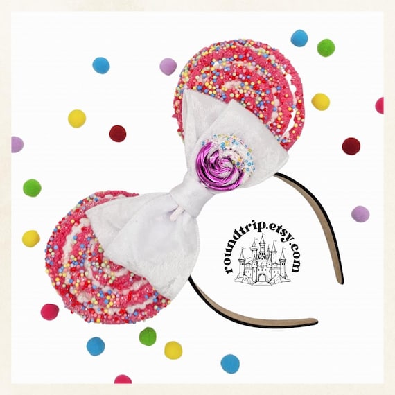 Candy Crush Mickey Ears: Bright Pink Sweet Treat Headband - Etsy display picture 1