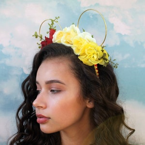 Bookworm Belle Mickey Ears Flower Crown Ears Beauty and the Beast Wire Mickey Ears Boho Ears Floral Mickey Ears image 4