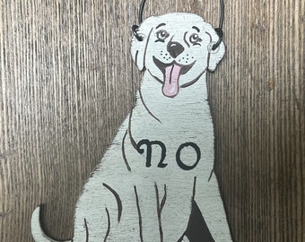 LAB No Soliciting Sign/Dog Sign/Original Hand Crafted Hand Painted Wood