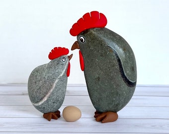 Love Birds, Painted Rock, Painted Stone, Pebble Art, Chickens, Hens