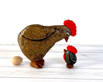 Love Birds, Painted Rock, Painted Stone, Pebble Art, Chickens, Hens