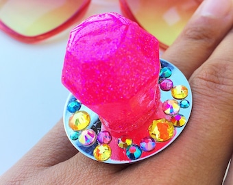 Ring Pop Ring, Engagement Ring, Kid core, Candy Ring, Candy Jewelry, Kawaii Jewelry, Kitsch Jewelry, Novelty Proposal, Nostalgia, Fun