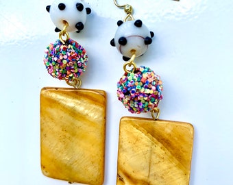 Geometric Candy Earrings, Kitsch Jewelry, Kawaii Jewelry, Mod Jewelry, Pop Art Jewelry,