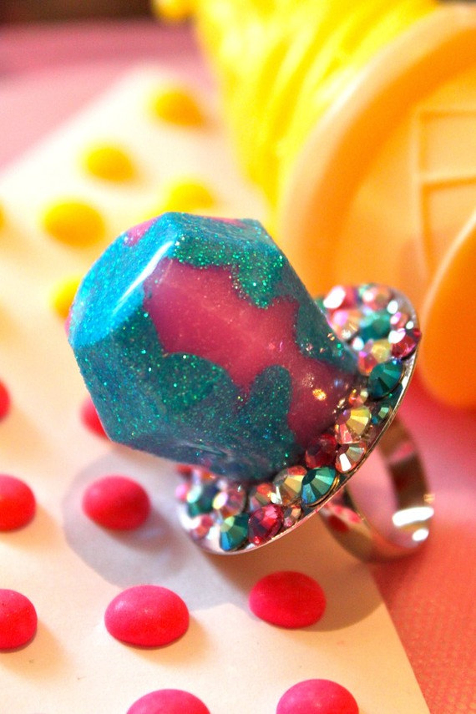  Candy Ring Pop Ring Cotton Candy Kawaii Jewelry Candy Ring Etsy