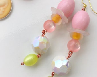 Marie Antoinette Blumenkind Candy Ohrringe, Pastell Schmuck, Kitsch Schmuck, Kawaii Ohrringe, Vintage Style Schmuck, Flower Power