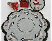 Cheerful Chickadees Candle Mat Penny Rug with Mini Mat DIGITAL PATTERN