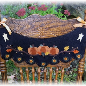 Pumpkin Patch Penny Tapis Chaise Swag avec Windowsill Mat MAILED PAPER PATTERN