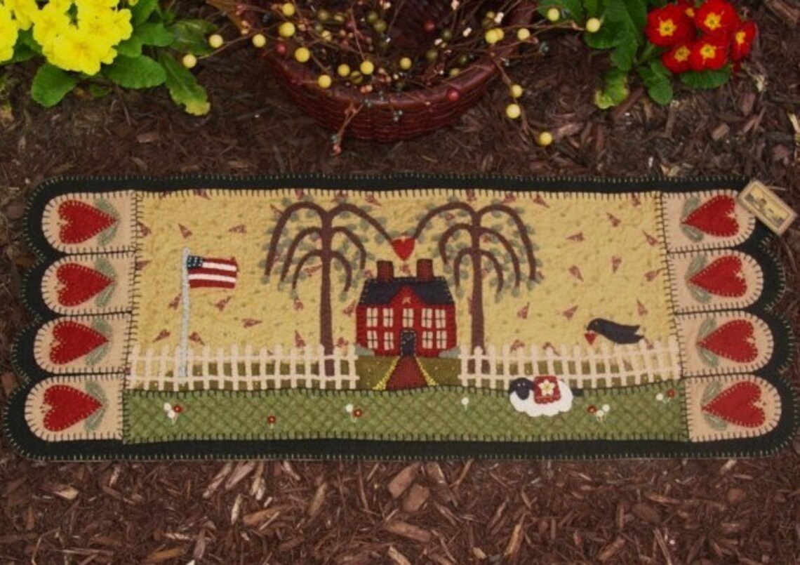Homeprimitive House Penny Rug Table Runner DIGITAL PATTERN Etsy