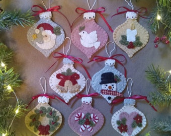 Victorian Treasures/Wool Applique Christmas Ornaments, Ornies /Winter MAILED PAPER PATTERN