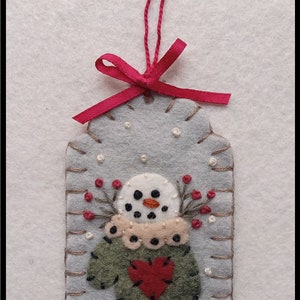 Christmas Tags/Wool Applique Christmas Ornaments, ornies, gift tags /Winter DIGITAL DOWNLOAD PATTERN image 8