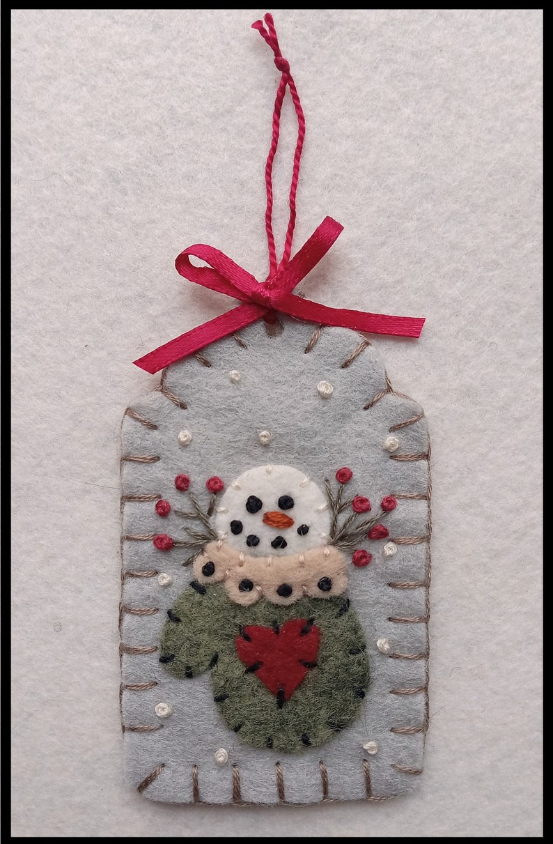 Christmas Tags/Wool Applique Christmas Ornaments, ornies, gift tags /Winter DIGITAL DOWNLOAD PATTERN image 8