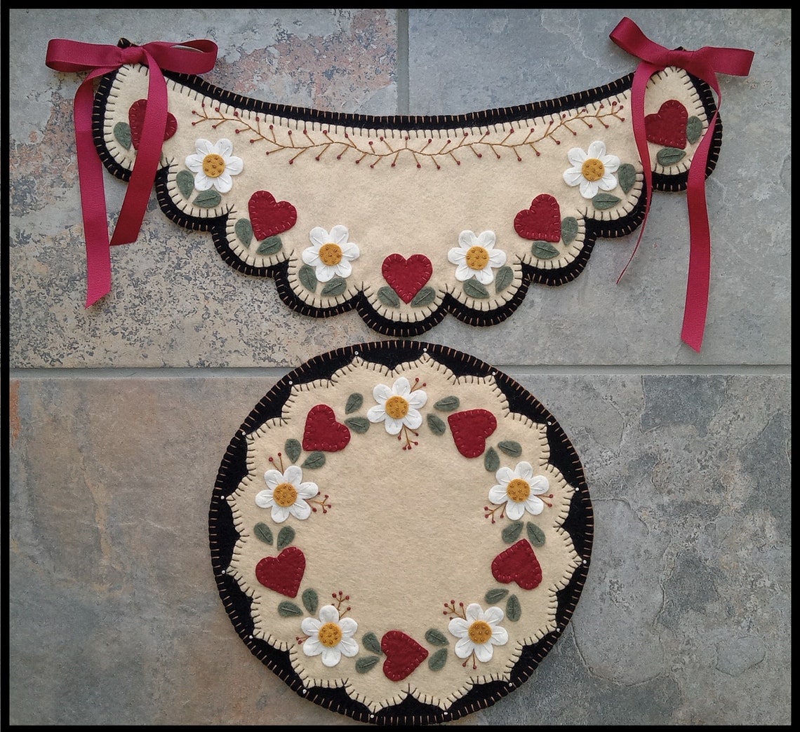 Spring Penny Rugs Daisy Chain~ Spring & Summer Penny Rug/candle Mat, Chair Swag DIGITAL ...