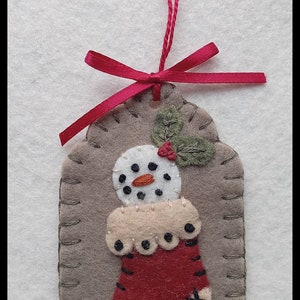 Christmas Tags/Wool Applique Christmas Ornaments, ornies, gift tags /Winter DIGITAL DOWNLOAD PATTERN image 9