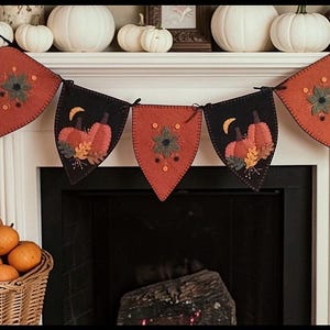Herfst in New England-set ~ herfstbanner en deurknophanger DIGITAAL PATROON