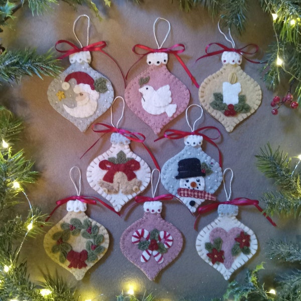 Victorian Treasures/Wool Applique Christmas Ornaments, ornies /Winter DIGITAL DOWNLOAD PATTERN