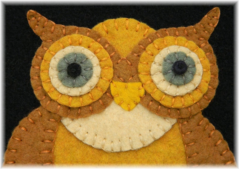 Night WatchmanOwl, moon, star, autumn Table Runner/Candle Mat DIGITAL PATTERN image 4