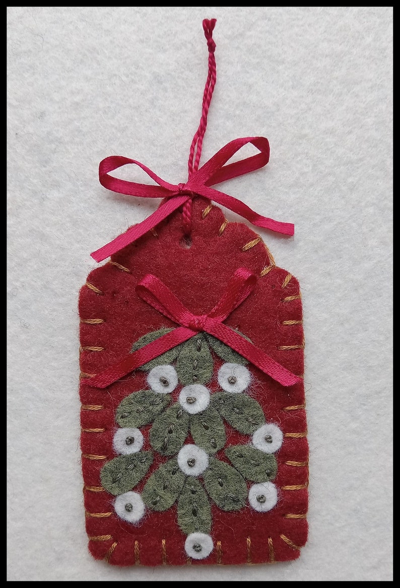 Christmas Tags/Wool Applique Christmas Ornaments, ornies, gift tags /Winter DIGITAL DOWNLOAD PATTERN image 3