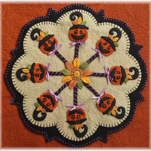 Patrón digital de alfombra de centavos/alfombrilla para velas Pumpkin Pops