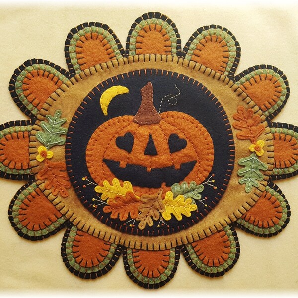 Fall-ing in Love~Pumpkin Penny Rug Table Mat MAILED PAPER PATTERN