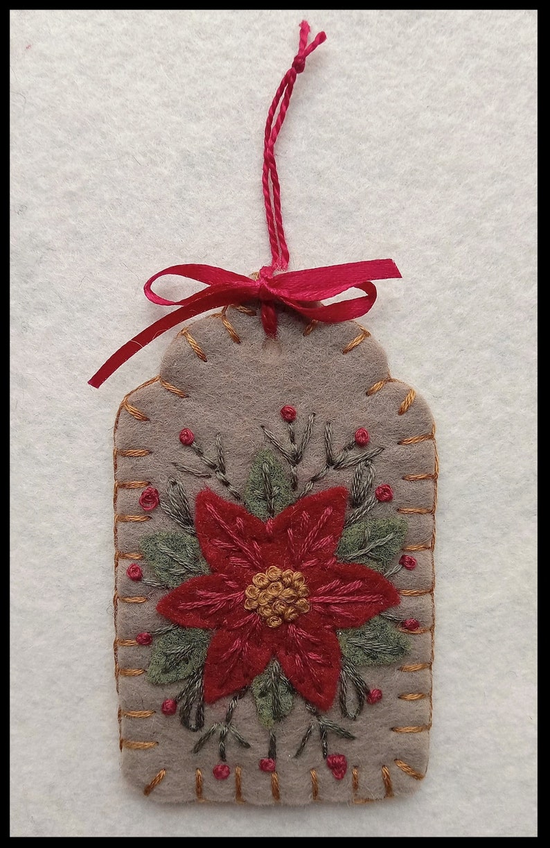 Christmas Tags/Wool Applique Christmas Ornaments, ornies, gift tags /Winter DIGITAL DOWNLOAD PATTERN image 4