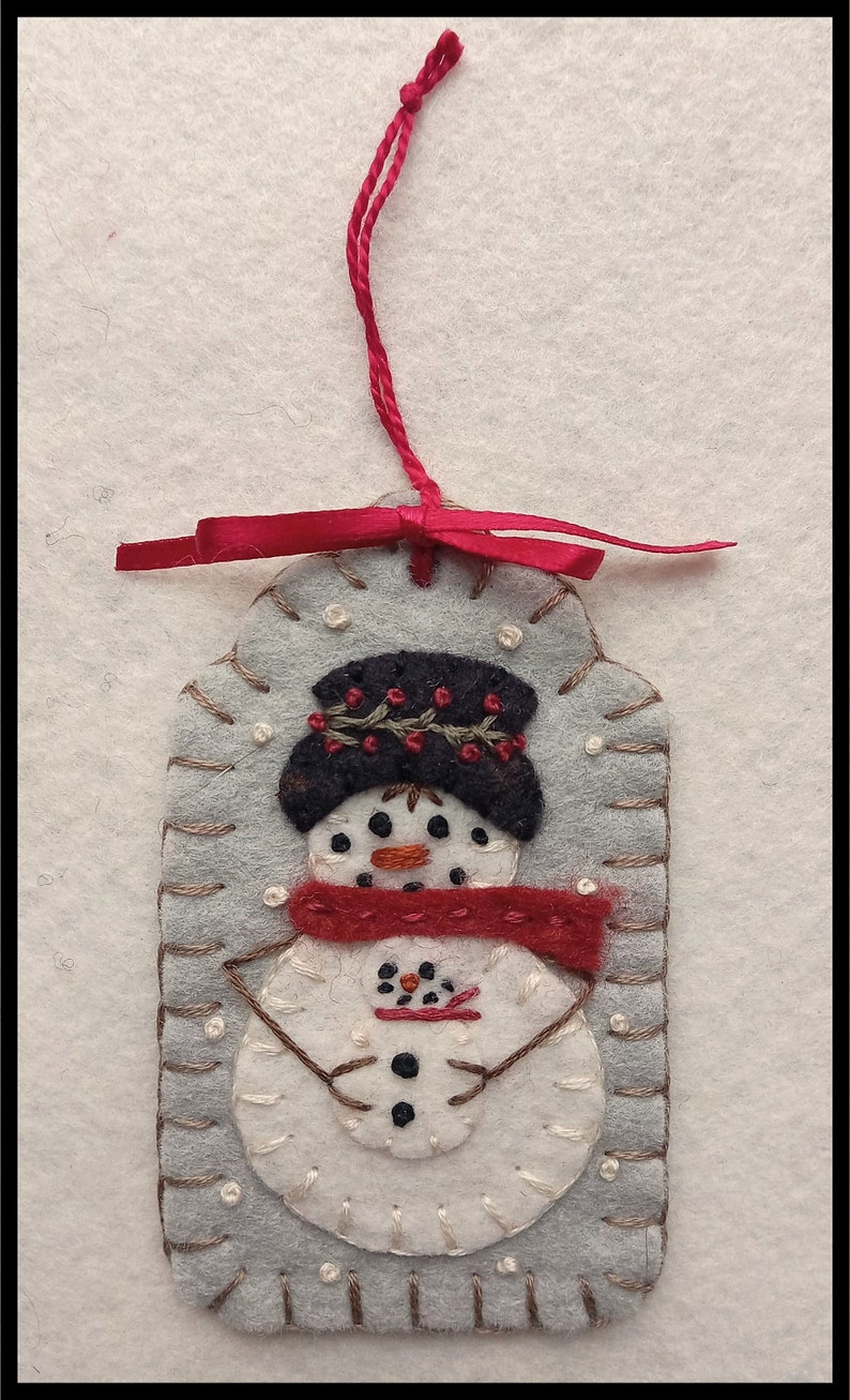 Christmas Tags/Wool Applique Christmas Ornaments, ornies, gift tags /Winter DIGITAL DOWNLOAD PATTERN image 6