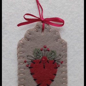 Christmas Tags/Wool Applique Christmas Ornaments, ornies, gift tags /Winter DIGITAL DOWNLOAD PATTERN image 2