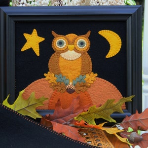 Night WatchmanOwl, moon, star, autumn Table Runner/Candle Mat DIGITAL PATTERN image 2