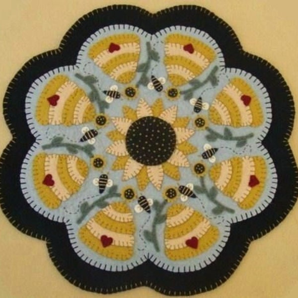 Sweet As Honey Penny Rug Candle Mat DIGITAL PATTERN