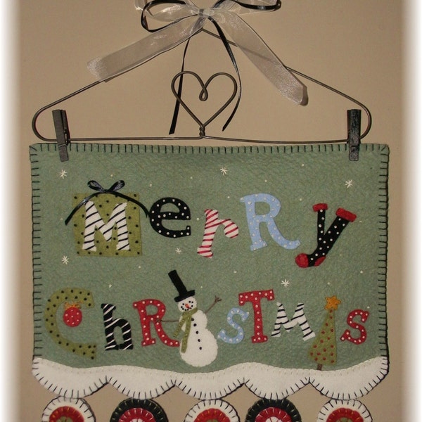Merry Christmas! Snowman Penny Rug/Wall Hanging DIGITAL PATTERN