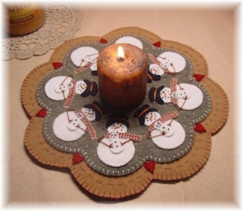 Snowmoms Penny Rug Candle Mat DIGITAL PATTERN image 2