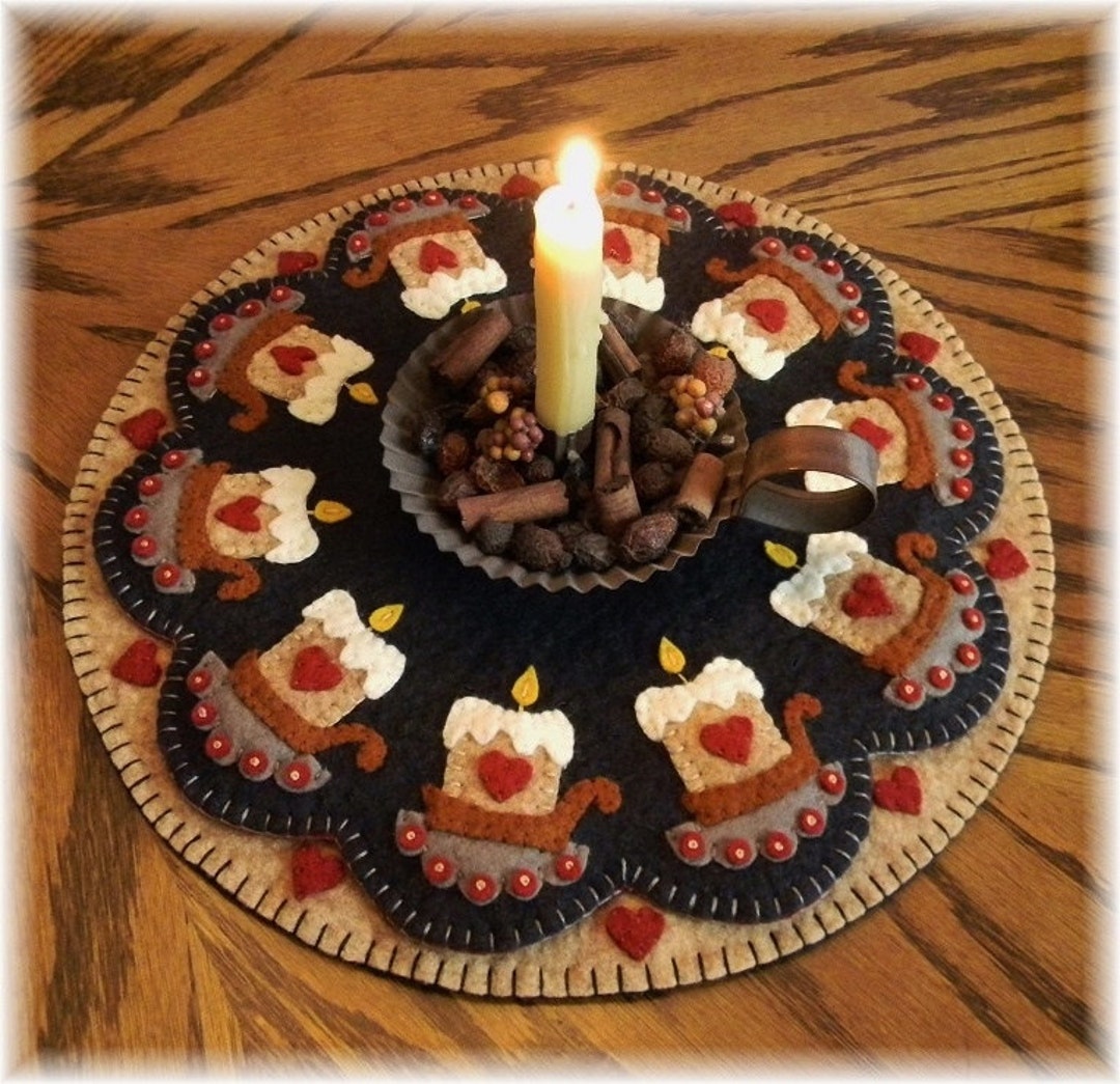 Prim Candles Penny Rug/candle Mat DIGITAL PATTERN Etsy